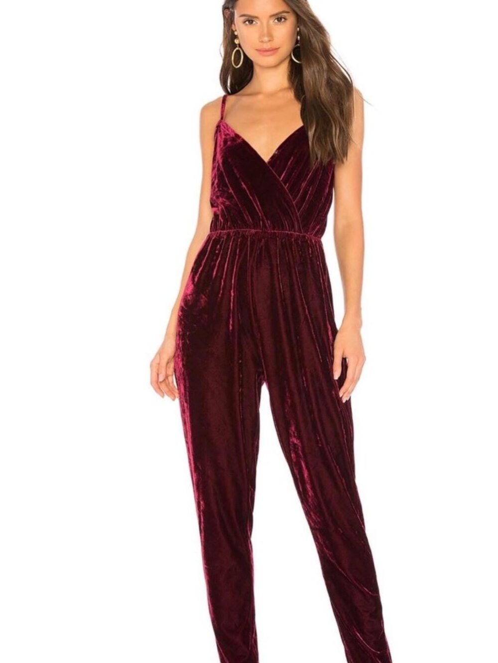 Cupcakes & Cashmere Cameo Red Velvet Jumpsuit